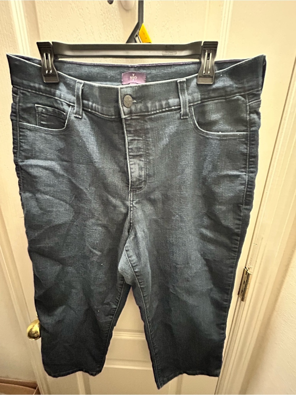 NYDJ Rhinestone Capri Jeans Size 14 Dark Wash